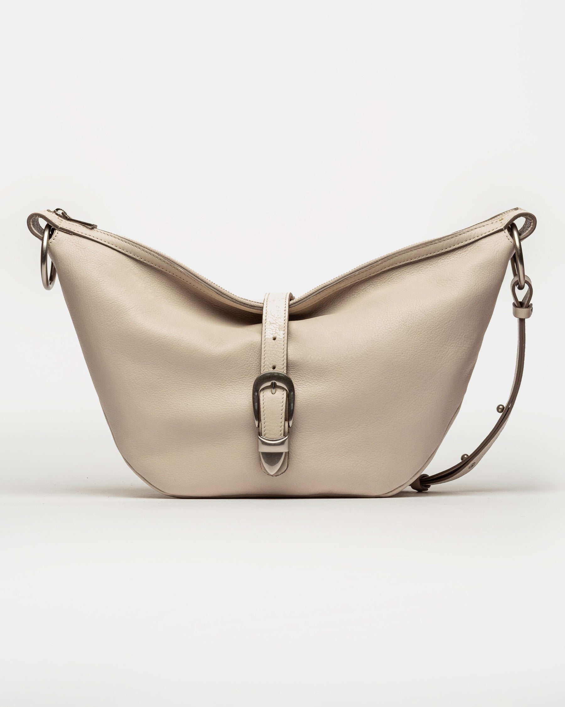 BOLSO BAMBU EN CUERO LISO SATINADO