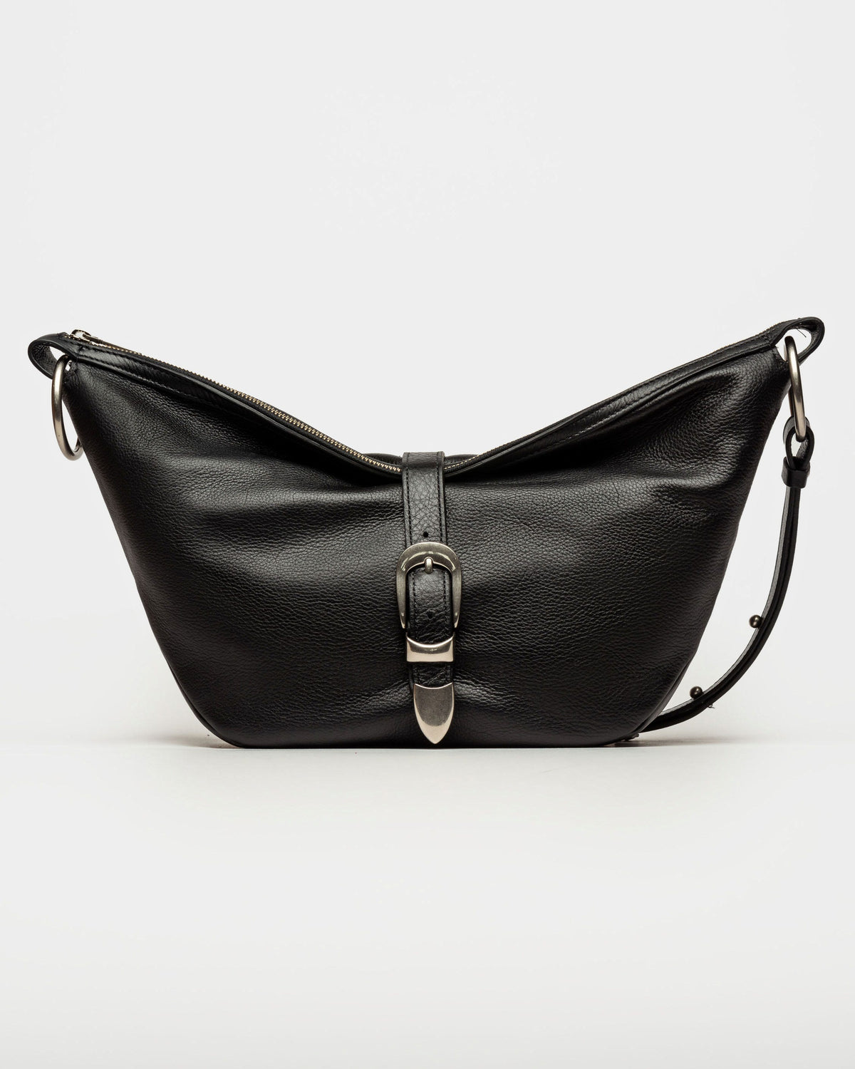 BOLSO BAMBU EN CUERO LISO SATINADO
