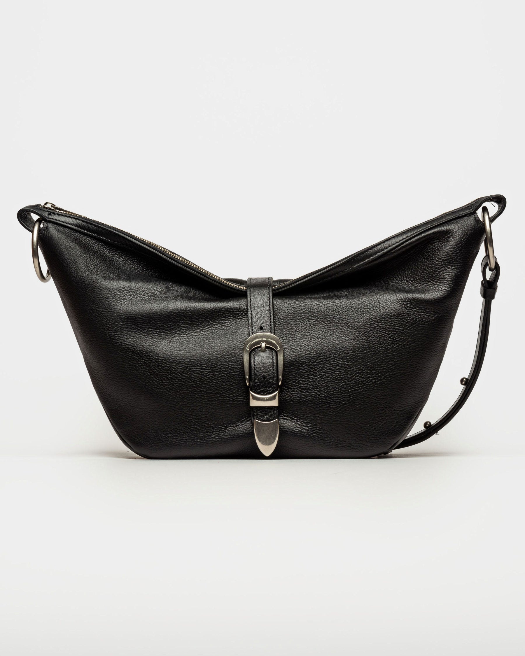 BOLSO BAMBU EN CUERO LISO SATINADO